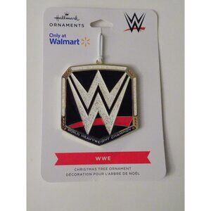 Hallmark Ornaments WWE Belt Logo 2'' Flat Metal Christmas Tree Ornament